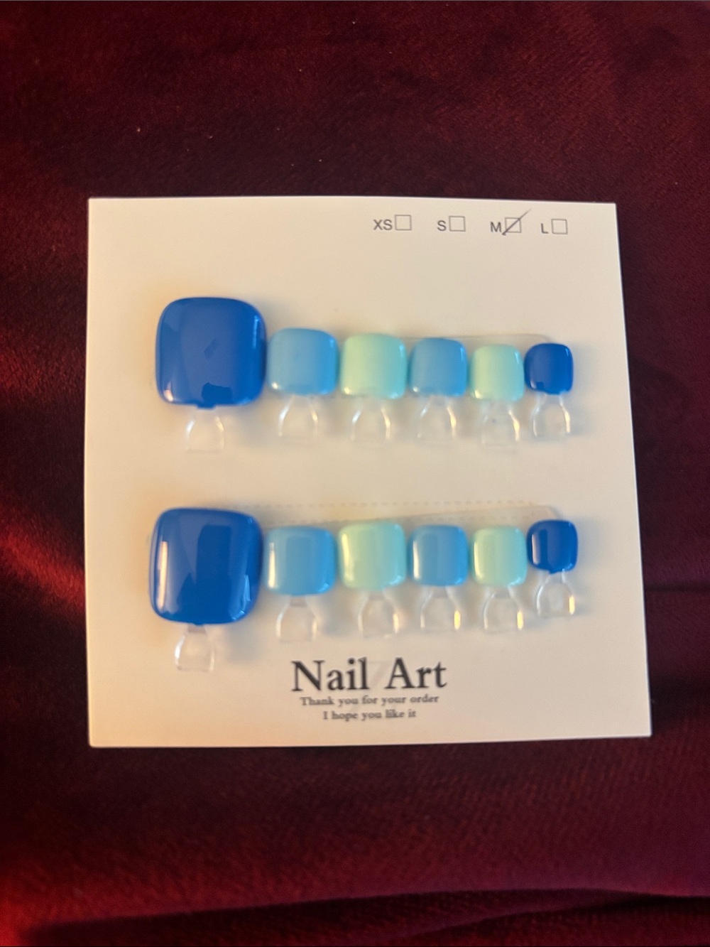 Blue Gradient Press-On Toenails - Square Set